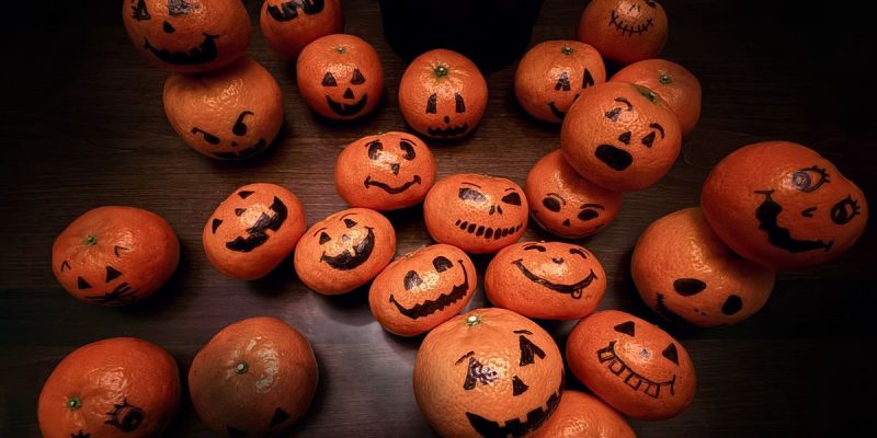 Pumpkin Faces on Mandarian Oranges